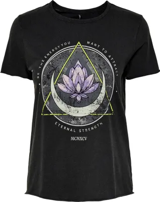 Produktbild von Bedrucktes T-Shirt Kurzarm Printed Rundhals Top mit Schrift ONLLUCY | S