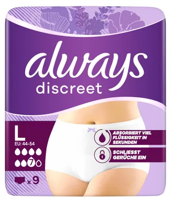 Image de always 8700216224970 always discreet Culotte d'incontinence Pants Plus, taille : L