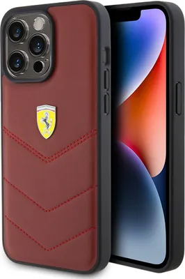 Produktbild von Ferrari iPhone 15 Plus Back cover case - Stitched Lines - Red