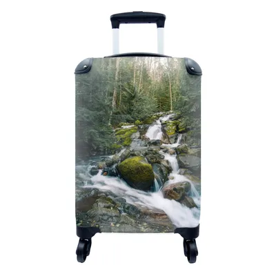 Produktbild von MuchoWow® Koffer Handgepäck Trolley Rollkoffer Kleine Reisekoffer mit 4 Rollen - Natur - Wasserfall - Bäume - Herbst - Cabin Size < 55x40x23 cm & 55x40x20 cm - Fotokoffer - Kabinenkoffer - Boardgepäck - Reise-Box - Reisekoffer - Reisegepäck - Koffer mit Bild - Trolley für Kinder