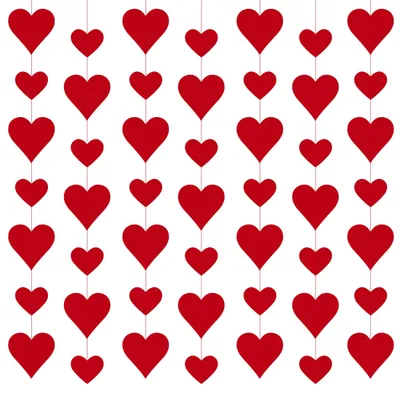 4 rote Papier-Herz-Girlanden, 3 m, vorgestrangt, Valentinstag-Deko