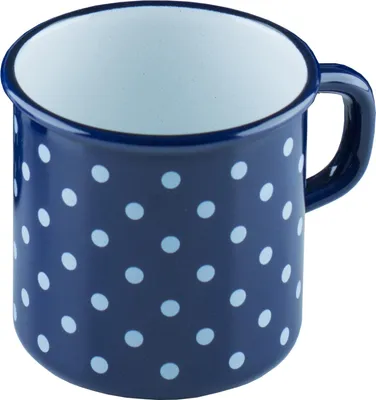 Produktbild von Riess Topf mit Bördel 8 cm 3/8 l 0221-075 pünktchenblau