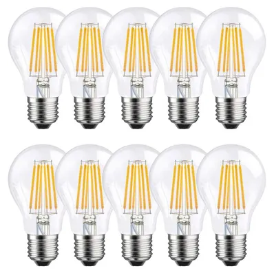 Immagine prodotto di 10 x lampadina a filamento LED 8W = 75W 1050lm lampadina a filamento E27 bianco caldo 2700K 360°