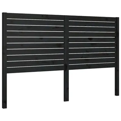 Produktbild von vidaXL Kopfteil Schwarz 141x4x100 cm Massivholz Kiefer