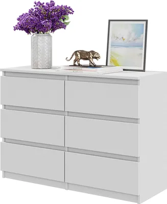 Produktbild von FURNICA - GABRIEL - Komoda so 6 zásuvkami - biela matná V71cm Š100cm H33cm