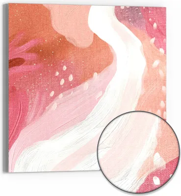 Produktbild von DEQORI Hybrid Leinwand Bild 30x30 cm 'Kosmischer Pastelltraum' Wandbild Glas flach modern