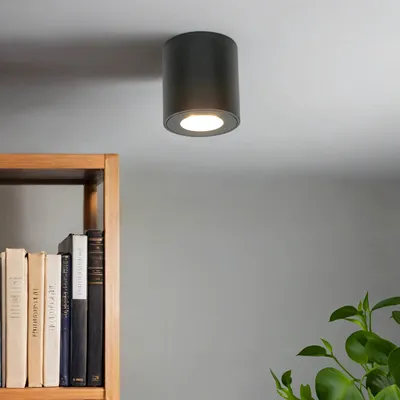 Obrázek produktu pro Stropní svítidlo Povrchová montáž sklo Hliník GU10 IP54 kulatý D: 8 cm Černá bodová svítidla Stropní stropní svítidlo Stropní svítidlo