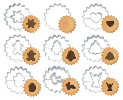 Image de Ensemble de 9 emporte-pièces de Noël en acier inoxydable, mini-emporte-pièces pour biscuits, idéal pour la pâtisserie, le fondant et les gâteaux