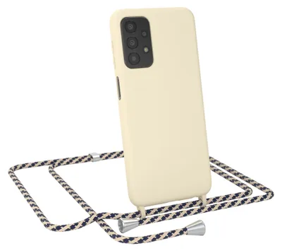 Produktbild von EAZY CASE Handykette kompatibel mit Samsung Galaxy A23 5G Handyhülle zum Umhängen, Silikon Hülle mit Band, Schutzhülle mit Ersatzkordel, Stylische Kette für Smartphone, Taupe / Taupe Camouflage