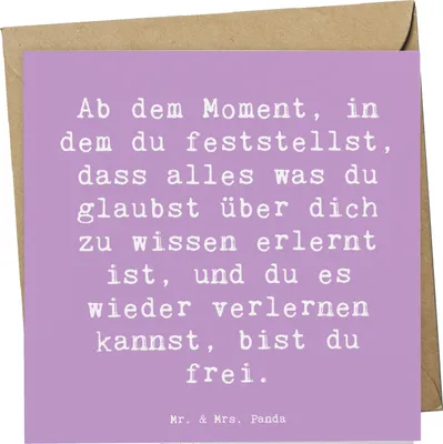 Produktbild von Mr. & Mrs. Panda Grußkarte Spruch Erleuchtung und Freiheit - Lavendeltraum - Geschenk, faltkarte, Zitat, Gefühl, innere Ruhe, Motivation, doppelkarte, Selbstwissen, Liebe
