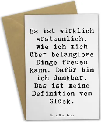 Produktbild von Mr. & Mrs. Panda Grußkarte Spruch Dankbarkeit für kleine Dinge - Weiß - Geschenk, Glück, Grußkarten, Gefühl, Zitat, positive Einstellung, Stimmungen, babykarte, Besinnung