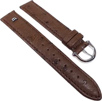 Produktbild von Maurice Lacroix Uhrenarmband Straußenleder Dunkelbraun 22629S, Stegbreite:20mm