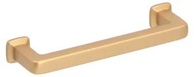 Produktbild von Griff für Möbel aus Zinklegierung, Lochabstand 96 mm, mit Aluminiumabdeckung, Messing