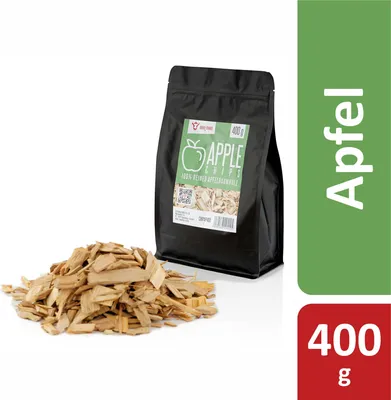 Obrázok produktu pre BBQ-Toro údiace štiepky z jabĺk 400 g, údiace štiepky pre plynový gril, údiarne, BBQ, intenzívne údenie, jablkové drevo