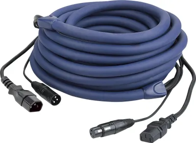 Zdjęcie produktu dla DAP FP12 - IEC/XLR M - IEC/XLR F - DMX / Power Kabel zasilający i sygnałowy LIGHT 1,5 m
