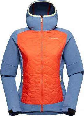 Kap Hybrid Hoody W von La Sportiva; Damenjacke in Blau und Orange; isolierend; mit Kapuze.