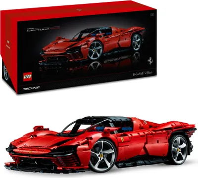 Zdjęcie produktu dla LEGO Technic Ferrari Daytona SP3, model supersamochodu do zbudowania w skali 1:8, zestaw klocków dla dorosłych fanów LEGO, pomysł na prezent dla mężczyzny: męża, syna i chłopaka, dla kobiety, 42143