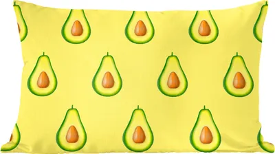 Produktbild von MuchoWow® Zierkissen Sofakissen Wohnzimmer Dekokissen 60x40 cm Avocado - Muster - Gelb - Kopfkissen - Polster mit Foto