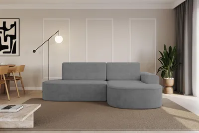 Produktbild von ALTDECOR Ecksofa mit Schlaffunktion und Bettkasten MARI-L1-S - 283x167x73cm Hellgrau - Corner Sofa Eckcouch Couch L-Form, links/rechts angeordnet Schlafcouch Ausziehbar Wohnlandschaft