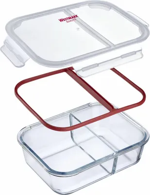 Produktbild von Westmark Glas-Frischhaltedose mit 2 separaten Fächern, 1380 ml, 234522E1