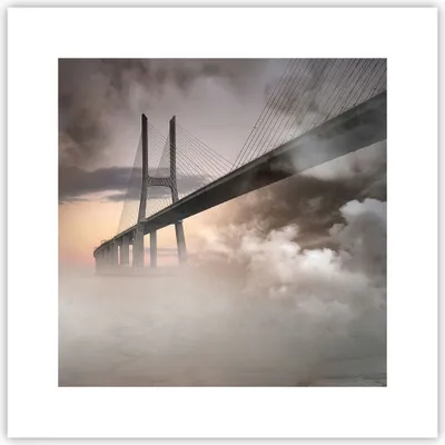 Produktbild von Poster - Poster ohne Rahmen - Brücke Nebel Wasser - 30x30 cm - Wand Bild - Wanddeko - Wandbilder - Kunstposter - Wandposter - Bilder - Kunstdruck - Wanddekoration - Wandbild - P2XAC30x30-3525