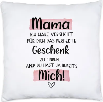 Produktbild von Mama Geschenk Kissen Inkl. Füllung Mit Spruch Muttertag Humor Sarkasmus Geschenkidee Spruch-Tasse