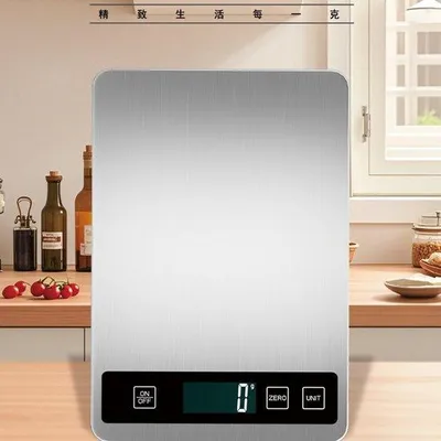 Immagine prodotto di Bilancia da cucina elettronica in acciaio inossidabile, 10 kg, per alimenti, bilancia da pasticceria, bilancia di precisione