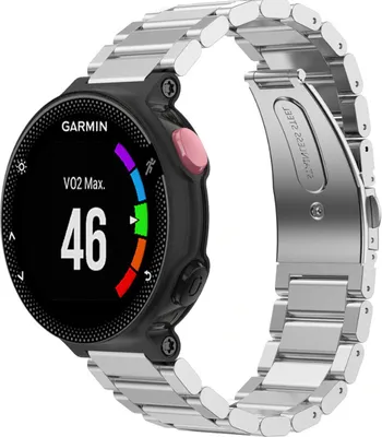 Produktbild von Strap-it Stahlarmband - Kompatibel mit Garmin Forerunner 235 Armband Gliederarmband Hochwertiger EdelstahlFaltschließe für Garmin Smartwatch Armband Silber
