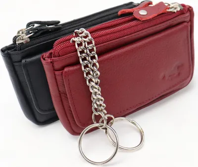Obrázok produktu pre Safekeepers puzdro na kľúče s ochranou RFID - puzdro na kľúče - puzdro na kľúče - peňaženka na kľúče - puzdro na kľúče kožené - pánske - dámske kožené - čierne a bordové