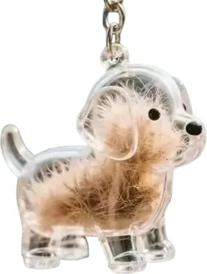 Produktbild von Schlüsselanhänger zum Sammeln von Hundehaaren, Schlüsselanhänger in Hundeform, Charm-Schlüsselanhänger, Gedenk-Aufbewahrungsbox, transparente Andenkenkapsel für Tierfell, Gedenkgeschenk für Tierliebhaber