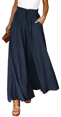 Immagine prodotto di Solidchoice - Pantaloni palazzo da donna, vita alta e con tasche