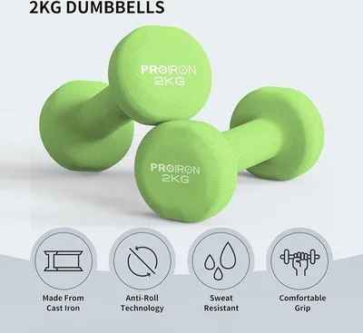 Produktbild von Famanu Neopren-Dumbbell Set 2 kg - Ideal für Fitness und Muskelaufbau