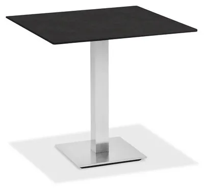 Produktbild von Gartentisch Bistrox 68x68 Tischplatte HPL Granit Gestell Edelstahl Gebürstet