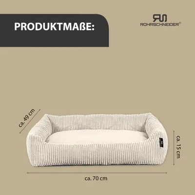 Produktbild von Katzenbett Cordstoff mit Spielkugelset, Farbe:beige, Muster:Cordstoff breit