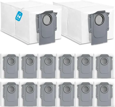 Produktbild von 14 Stück Staubbeutel für Roborock S8 MaxV Ultra/Qrevo/Qrevo Pro/Saros 10R/Saros 10/QV35A/Qrevo S/Qrevo Slim/Qrevo Curv S5X/Qrevo Edge/Qrevo MaxV Staubsauger Absaugstation - Ersatz Staubsaugerbeutel