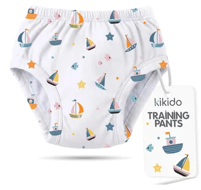 Produktbild von Kikido Training Pants - 1x saugfähige Lernunterhose für Kinder - Stützhose für Jungen und Mädchen -Größe M - Boot