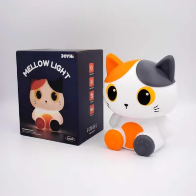 Produktbild von Niedliche Silikon Nachtlampe Katze getigert Augenschutz Schlaflicht Kinderzimmer Buntlicht