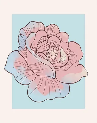 Produktbild von Komar Poster Rose Rosa und Blau - 610102 - 40 x 50 cm