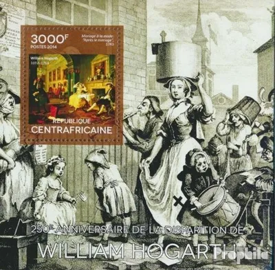 Produktbild von Briefmarken Zentralafrikanische Republik 2014 Mi Block 1179 (kompl. Ausgabe) postfrisch William Hogart