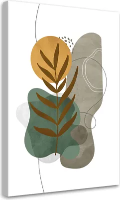 Produktbild von Leinwandbild Boho-Pflanzenformen 60x90 Feeby Grün bild für die wand bereit zum aufhängen