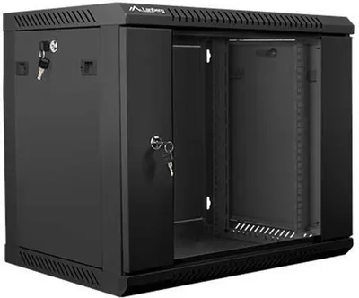 Produktbild von LANBERG Rack Wandschrank 19" 9U/600x450 Glastür schwarz