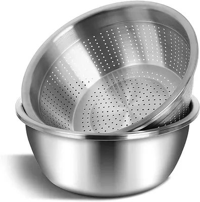 Produktbild von Mehrzweck-Rührschüssel aus Edelstahl (32 cm + Sieb)