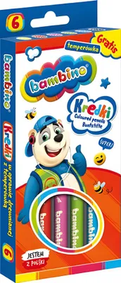 Produktbild von BAMBINO Buntstifte im Holzetui, 6 Farben + Spitzer TIERE SCHULMÄDCHEN