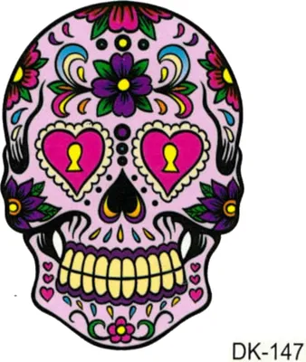Produktbild von Temporäres Tattoo Totenkopf Herz