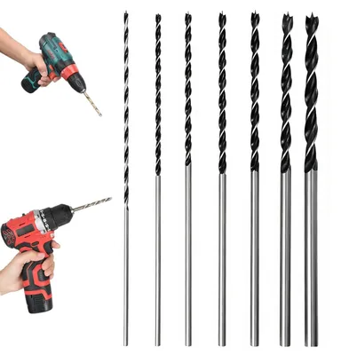 Imagen del producto de Juego de brocas para madera HSS-G, de 7 piezas, con diámetros de 4 a 12 mm, de larga duración, para perforar madera
