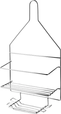 Obrázek produktu pro Koupelnová police z kovu Carl Silver CARL 23 x 9,5 x 41,5 cm, stříbrná, 2 police