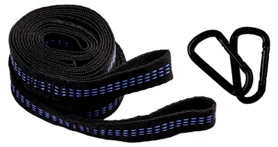 Produktbild von Baumgurte für Hängematten 2m Set mit Stahlkarabinern und Aufbewahrungstasche für Camping und Outdoor