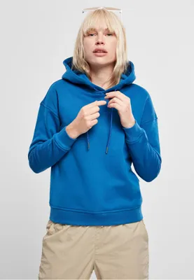 Produktbild von Urban Classics TB1524 | Damen Hoody Kapuzenpullover mit breiten Rippbündchen - Farbe: sporty blue - Größe: XS
