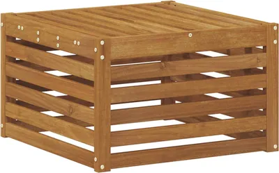 Image de Pouf d'Extérieur Bois d'Acacia Massif Naturel 59 x 59 x 37 cm
