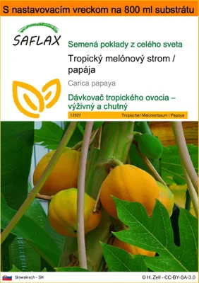 Obrázok produktu pre SAFLAX Garden in the bag - Tropický melónový strom / papája - Carica papaya - 30 Semená - S pestovateľským substrátom v praktickom samostaviteľnom vrecku
